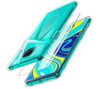 Garegce Case for Xiaomi Redmi Note 9s and Redmi Note 9 Pro, 2 Pack Tempered Glass Protector, Transparent Ultra Thin Silicone Protection Cover for Note 9S and Note 9 Pro - 6.67 Inches - Clear