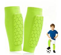Garegce Football Shin Guards Pads, Defender with Honeycomb Compression Sleeve, Lightweight Shin Guards for Boys, Teenagers, Outdoor Sports Leg Protection with Impact Absorption -1 Pair-Green
