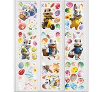 Garegce Fridge Stickers, 9 Sheets Reusable Fridge Decals Bunny Egg Butterfly Chick Window Cling Style Removable Refrigerator Stickers DIY Arts Party Home Decoration Supplies-Style 3