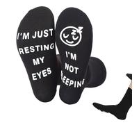 Garegce Gifts for Dads Birthday Socks, I'M Not Sleeping I'M Just Resting My Eyes, Non-Slip Letter Socks, Cotton Sock Dad Husband Thanksgiving Christmas Birthday Gifts-Style 2