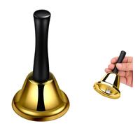 Garegce Hand Bell Stainless Steel, Butler Reception Call Bell Jingle Loud Service Alarm for School, Hotels, Restaurants, Wedding, Family Party, Christmas, Home Bars Decorations - Gold