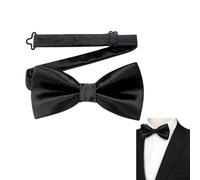 Garegce Men's Bow Tie, Fashion Solid Color Pre-tied Bow Tie Adjustable Bowtie Formal Neck Bows Ties for Shirt Business, Party, Work, Proms, Dinners, Wedding - Black