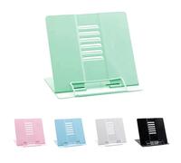 Garegce Metal Book Stand Folding, Book Holder, Cookbook Stands 6-Position Adjustable Height for Reading Rack, Tablet, Mobile Phone, and Reduce Fatigue for Sturdy Office School Home - Green