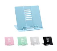 Garegce Metal Book Stand Folding, Book Holder, Cookbook Stands 6-Position Adjustable Height for Reading Rack, Tablet, Mobile Phone, and Reduce Fatigue for Sturdy Office School Home - Blue