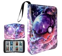 Garegce Trading Card Binder 4-Pocket, 100 Pages 400 Pockets PU Waterproof Card Folder, Card Collection Binder Folder Storage Organizer with Zipper for Kids Adult Birthday Gifts -Style 4