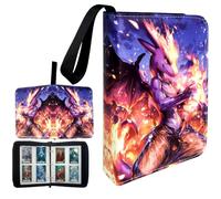 Garegce Trading Card Binder 4-Pocket, 100 Pages 400 Pockets PU Waterproof Card Folder, Card Collection Binder Folder Storage Organizer with Zipper for Kids Adult Birthday Gifts -Style 5