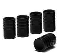 Garegce Tyre Valve Caps, 5pcs Car Valve Caps, Universal Stem Dust Covers, Aluminium Metal with Seal for Cars, Bikes, Motorbikes, Screw-On, Easy to Operation - Black
