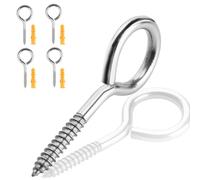 Garegce Vine Eye Hooks Screw for Hanging, 51 mm (2.0 inch) M4 Stainless Steel Eye Hooks Screw in, Washing Line Wall Hook Outdoor Garden, 4PCS