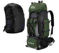 GAREGEAR 90L Waterproof Hiking Camping Backpack Trekking Bag Rucksack Large Capacity Travel Outdoor Sports Bags Camping Equipment (Army Green, 90L)