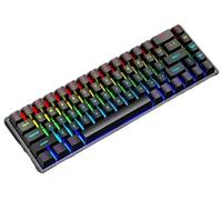 GAREGEAR K68 60% Wired RGB Gaming Keyboard - Black Keycaps, Red Switch Linear Typing (Customizable Lighting, 68 Keys, Compact, Mechanical)
