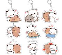 GAREGEAR Panda Bubu & Dudu Keychain - Kawaii Anime Cute Keychains (I WANT ALL OF THEM BUNDLE (All 9 Styles))