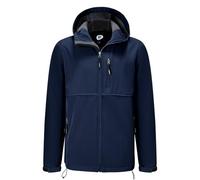 Garemcy Men's Insulated Softshell Jacket Water Resistant Lightweight Fleece Lined Windbreaker with Hood, Navy, XL