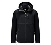 Garemcy Men's Insulated Softshell Jacket Water Resistant Lightweight Fleece Lined Windbreaker with Hood, Black, L