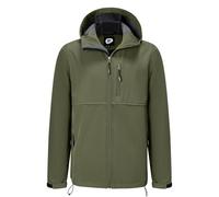 Garemcy Men's Insulated Softshell Jacket Water Resistant Lightweight Fleece Lined Windbreaker with Hood, Army Green, S