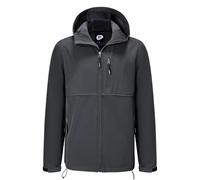 Garemcy Men's Insulated Softshell Jacket Water Resistant Lightweight Fleece Lined Windbreaker with Hood, Grey, L