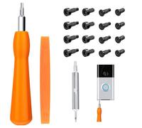 Gareschten Ring Doorbell Screws Replacement Kit, 19 in 1 Screwdriver Kit with T6 T15 Security Torx Head, S2 Carbon Steel Screws for Ring Doorbell 2, 3 & More