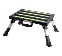 GarfatolRv Aluminum RV Steps, 4-Level Adjustable Folding Step Stool with Non-Slip Rubber Feet, Non-Slip Fluorescent Strip Platform Rv Accessories, Supports Up to 1000 lbs - Black