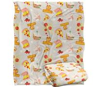 Garfield (2024) Food Pattern Silky Touch Super Soft Throw Blanket 152 X 127 cm, White