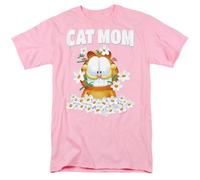 Garfield (2024) Mother's Day Cat Mom Flowers Unisex T Shirt, Pink, X-Large