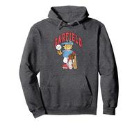 Garfield Baseball Pullover Hoodie, Adult Unisex, Dark Heather Grey, Small