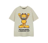 Garfield Boys Beige Smiling Cat Short Sleeved T-Shirt - 9-10 Years