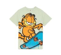 Garfield Boy's Short Sleeved T-Shirt | Boys Green | Official Merch | Size: 5-6 Years Garfield Green 5-6 Years