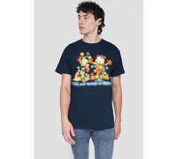 Garfield Bright Holidays T Shirt, Navy Garfield Navy 5XL