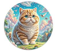 Garfield Cat 1000 Piece Jigsaw Puzzle Educational Games Creative Animal Round Jigsaw Family Game For Travel Gifts,present1000pcs (67.5x67.5cm)