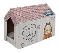 Garfield Cat Pet Scratching House Cardboard Fun Play Easy Assemble Scratcher Pad (Pink)