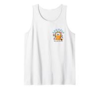 Garfield Chibi Kawaii Floral Too Cute to Care Left Chest Tank Top