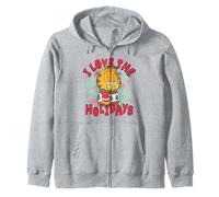 Garfield Christmas I Love The Holidays Ugly Sweater Portrait Zip Hoodie
