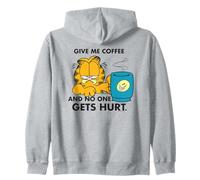 Garfield Coffee Comic Artwork Retro Cat Morning Blues Humor Zip Hoodie