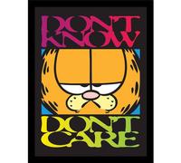 Garfield Don´t Know Don´t Care Framed Poster in Black Garfield Black