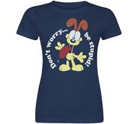 Garfield Don't worry ... Be stupid! T-Shirt blue L