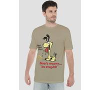 Garfield Dont Worry Be Stupid T Shirt, Safari Green Garfield Green XXL