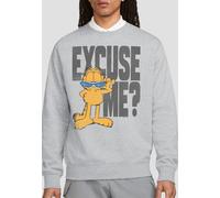 Garfield Excuse Me? Sweatshirt, Athletic Heather in Light Grey | Size: Small Garfield Light Grey S