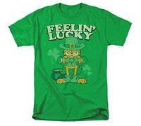 Garfield Feelin Lucky Unisex T Shirt, Kelly Green, XL