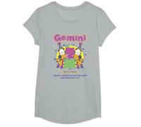 Garfield Gemini Zodiac Sign Horoscope Humour T-Shirt, Girls, Heather Grey, Small