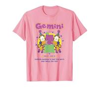 Garfield Gemini Zodiac Sign Horoscope Humour T-Shirt, Men, Pink, Small