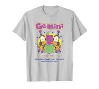 Garfield Gemini Zodiac Sign Horoscope Humour T-Shirt, Men, Silver Grey, Medium