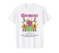 Garfield Gemini Zodiac Sign Horoscope Humour T-Shirt, Men, White, Large
