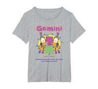 Garfield Gemini Zodiac Sign Horoscope Humour T-Shirt, Women's Plus, Heather Grey, 3X
