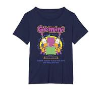 Garfield Gemini Zodiac Sign Horoscope Humour T-Shirt, Women's Plus, Navy Blue, 2X
