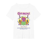 Garfield Gemini Zodiac Sign Horoscope Humour T-Shirt, Women's Plus, White, 3X