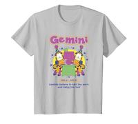 Garfield Gemini Zodiac Sign Horoscope Humour T-Shirt, Youth, Silver Grey, X-Small