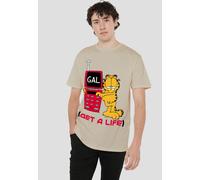 Garfield Get A Life T-Shirt, Sand in Yellow | Size: Medium Garfield Yellow M