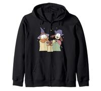 Garfield Halloween Friends Ready For Trick Or Treat Retro Zip Hoodie