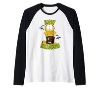 Garfield Halloween Zombie Fun Friends Trick Treat Cartoon Raglan Baseball Tee