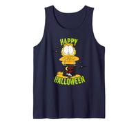 Garfield Halloween Zombie Fun Friends Trick Treat Cartoon Tank Top