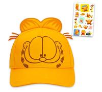 Garfield Hat Set for Kids, Teens, Adults - Bundle with Baseball Cap with 3D Ears and Stickers | Garfield Merchandise for Boys, Girls Multicolor
